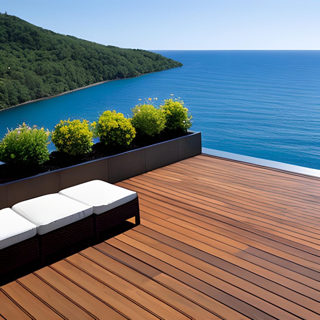 pemasangan decking kayu ulin